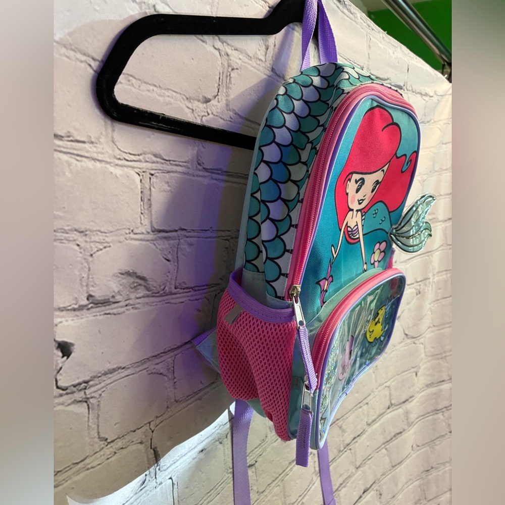 Disney Princess Ariel Bioworld Kids 3D Tail 12" Backpack The Little Mermaid GUC - Picture 5 of 16